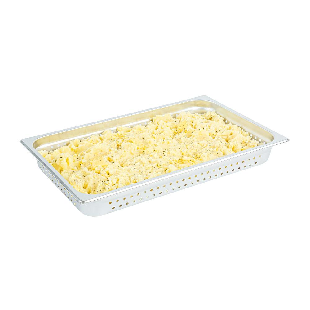 restaurantware Kitchen Tek Stainless Steel Full Size Steam Table Pan - 2 1/2 Inch Deep Perforated Anti Jam 24 Gauge - 6 count box