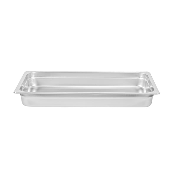 Restaurantware Kitchen Tek Stainless Steel Full Size Steam Table Pan - 2 1/2 Inch Deep Anti Jam 24 Gauge - 6 Count Box