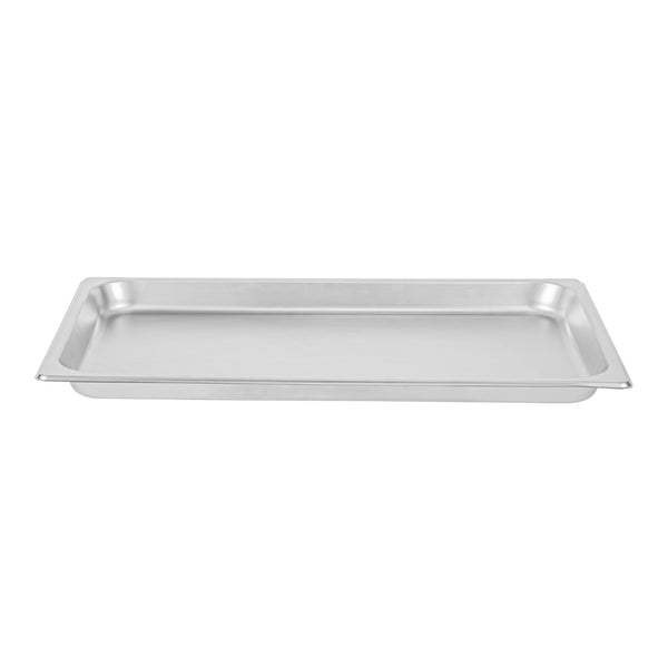 Restaurantware Kitchen Tek Stainless Steel Full Size Steam Table Pan - 1 1/4 Inch Deep Anti Jam 24 Gauge - 12 Count Box