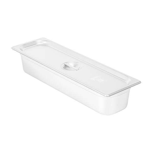 Restaurantware Kitchen Tek Stainless Steel Lid - Fits 1/2 Size Long Steam Table Pan - 12 Count Box