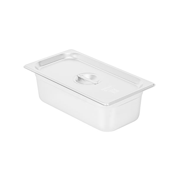 Restaurantware Kitchen Tek Stainless Steel Lid - Fits 1/3 Size Steam Table Pan - 12 Count Box