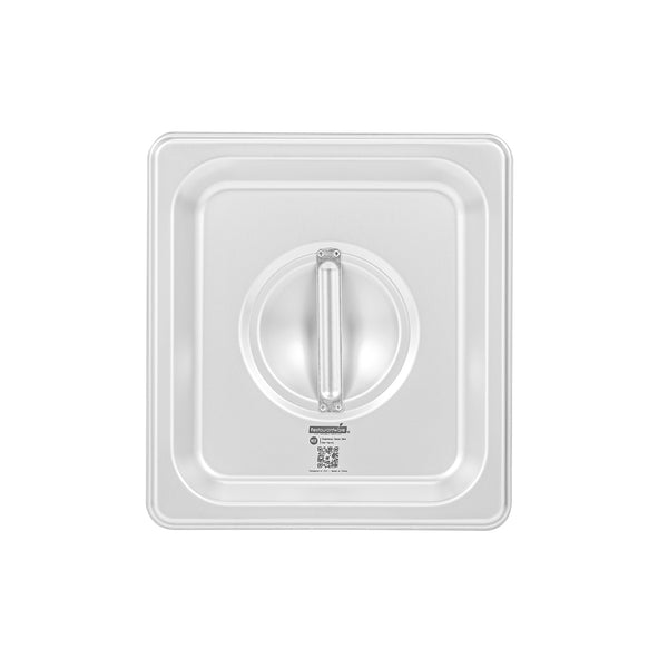 Restaurantware Kitchen Tek Stainless Steel Lid - Fits 1/6 Size Steam Table Pan - 12 Count Box