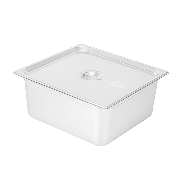 Restaurantware Kitchen Tek Stainless Steel Lid - Fits 2/3 Size Steam Table Pan - 12 Count Box