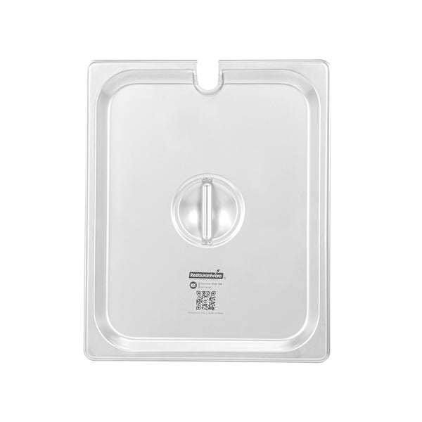 Restaurantware Kitchen Tek Stainless Steel Slotted Lid - Fits 1/2 Size Steam Table Pan - 12 Count Box