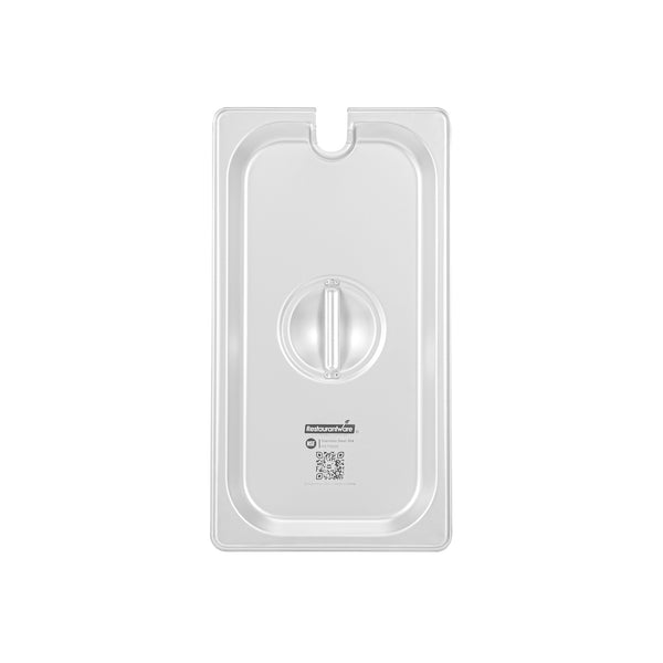 Restaurantware Kitchen Tek Stainless Steel Slotted Lid - Fits 1/3 Size Steam Table Pan - 12 Count Box