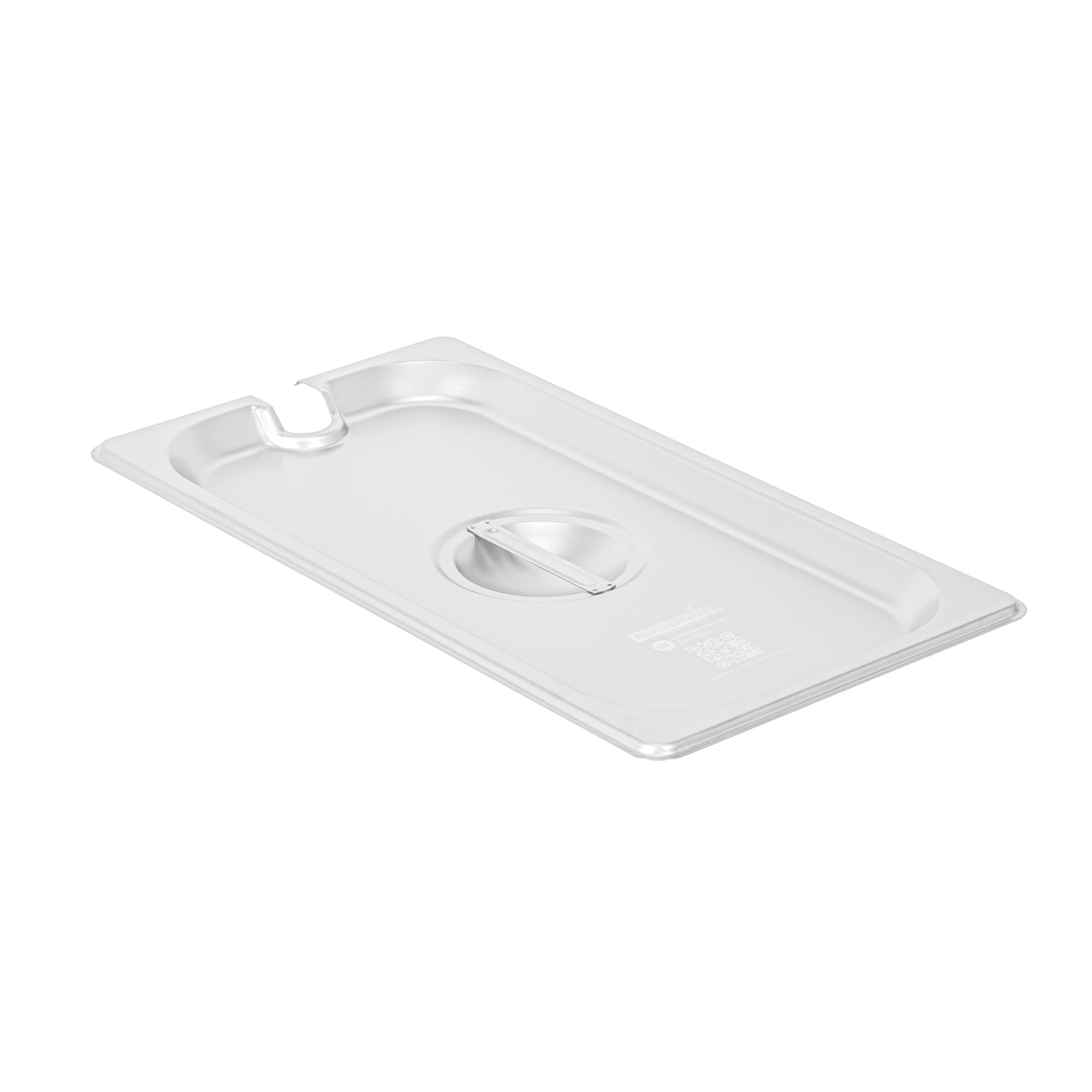 restaurantware Kitchen Tek Stainless Steel Slotted Lid - Fits 1/3 Size Steam Table Pan - 12 count box