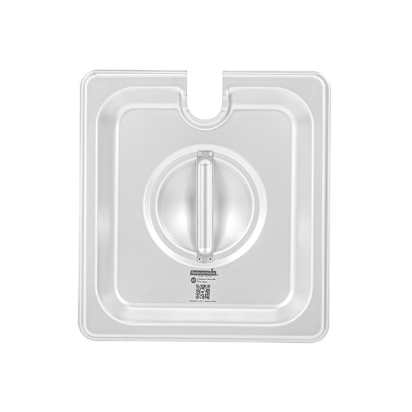 Restaurantware Kitchen Tek Stainless Steel Slotted Lid - Fits 1/6 Size Steam Table Pan - 12 Count Box