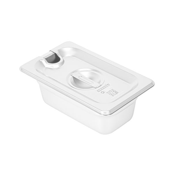 Restaurantware Kitchen Tek Stainless Steel Slotted Lid - Fits 1/9 Size Steam Table Pan - 12 Count Box
