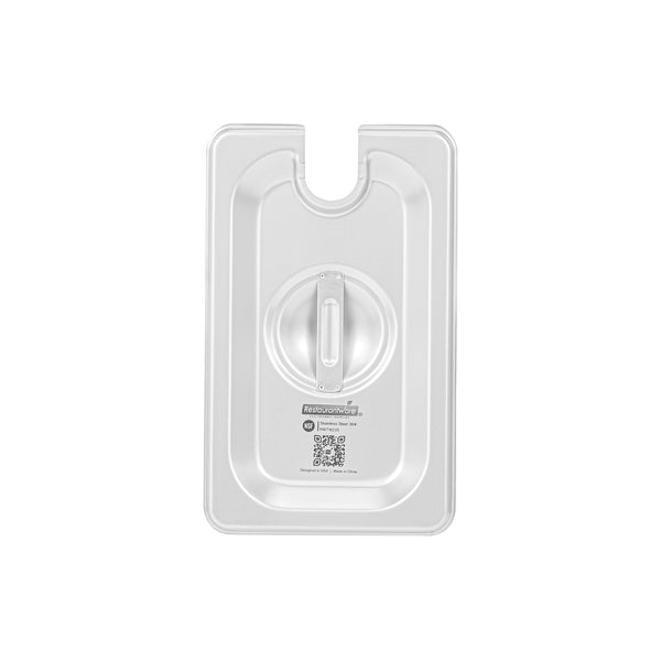 Restaurantware Kitchen Tek Stainless Steel Slotted Lid - Fits 1/9 Size Steam Table Pan - 12 Count Box