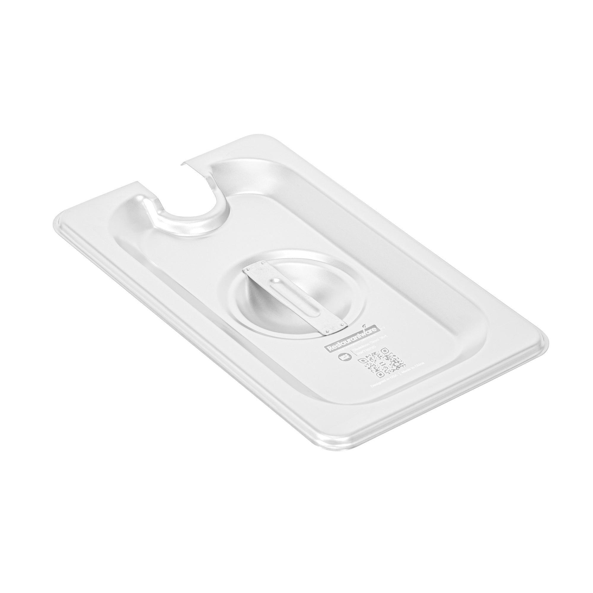 restaurantware Kitchen Tek Stainless Steel Slotted Lid - Fits 1/9 Size Steam Table Pan - 12 count box