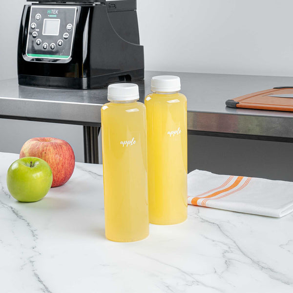 Restaurantware Label Tek Plastic Apple Label - Clear With White Font Water-Resistant - 2" X 1" - 100 Count Box