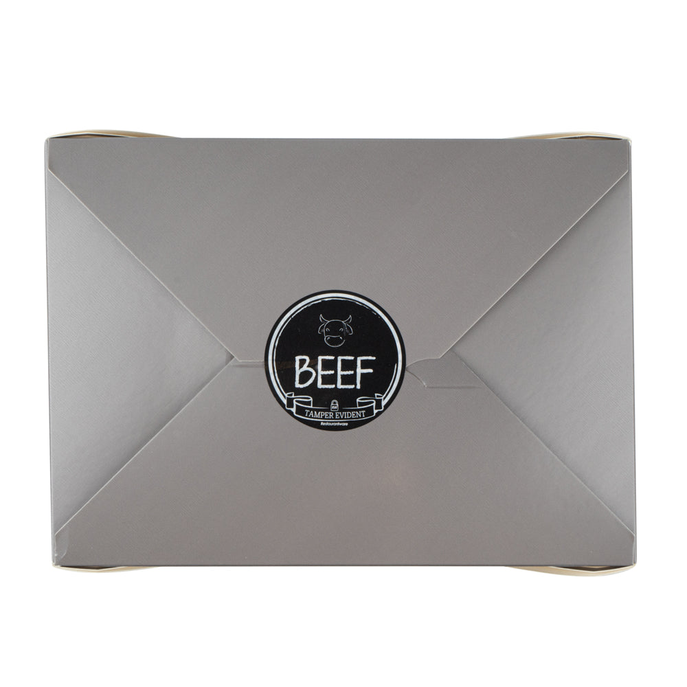 restaurantware Label Tek Plastic Beef Label - Black with White Font Tamper-Evident - 2" x 2" - 500 count box