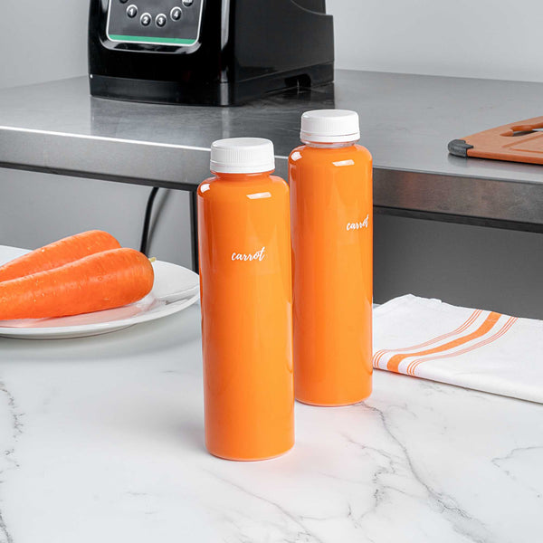 Restaurantware Label Tek Plastic Carrot Label - Clear With White Font Water-Resistant - 2" X 1" - 100 Count Box