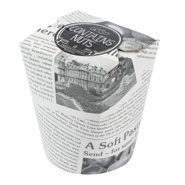 Restaurantware Label Tek Plastic Contains Nuts Label - Black With White Font Tamper-Evident - 2" X 2" - 500 Count Box