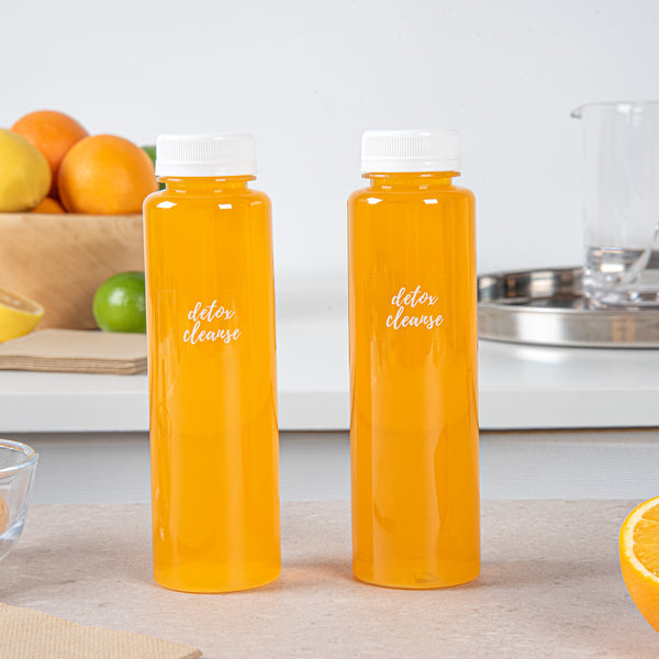 Restaurantware Label Tek Plastic Detox Cleanse Label - Clear With White Font Water-Resistant - 2" X 1" - 100 Count Box