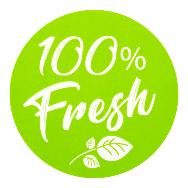 Restaurantware Label Tek Plastic Fresh Label - Green With White Font Tamper-Evident - 2" X 2" - 500 Count Box