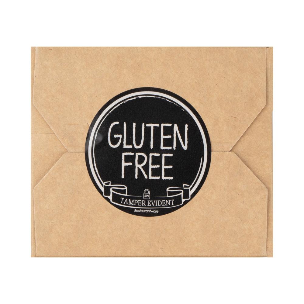 restaurantware Label Tek Plastic Gluten Free Label - Black with White Font Tamper-Evident - 2" x 2" - 500 count box
