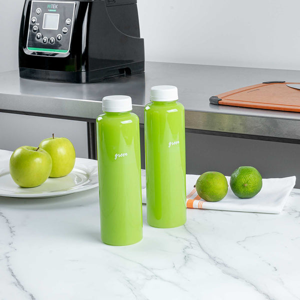 Restaurantware Label Tek Plastic Green Label - Clear With White Font Water-Resistant - 2" X 1" - 100 Count Box