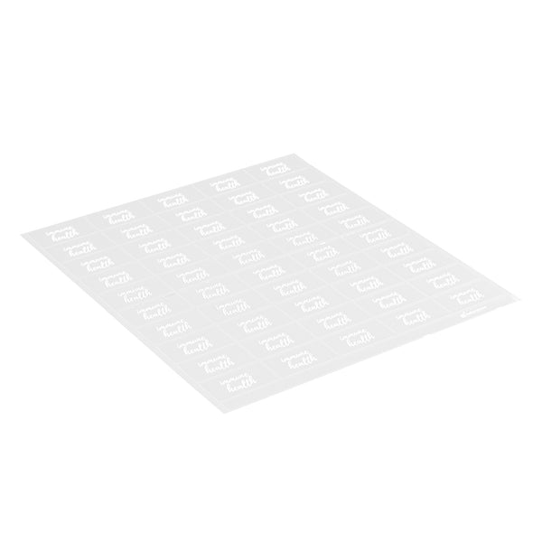Restaurantware Label Tek Plastic Immune Health Label - Clear With White Font Water-Resistant - 2" X 1" - 100 Count Box