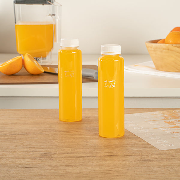 Restaurantware Label Tek Plastic Immune Health Label - Clear With White Font Water-Resistant - 2" X 1" - 100 Count Box