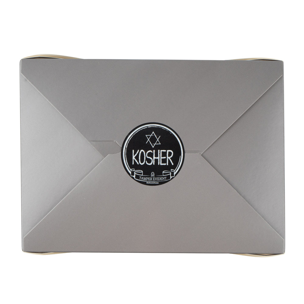 restaurantware Label Tek Plastic Kosher Label - Black with White Font Tamper-Evident - 2" x 2" - 500 count box