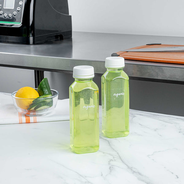 Restaurantware Label Tek Plastic Organic Label - Clear With White Font Water-Resistant - 2" X 1" - 100 Count Box