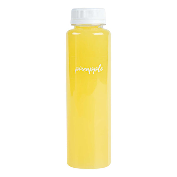 Restaurantware Label Tek Plastic Pineapple Label - Clear With White Font Water-Resistant - 2" X 1" - 100 Count Box