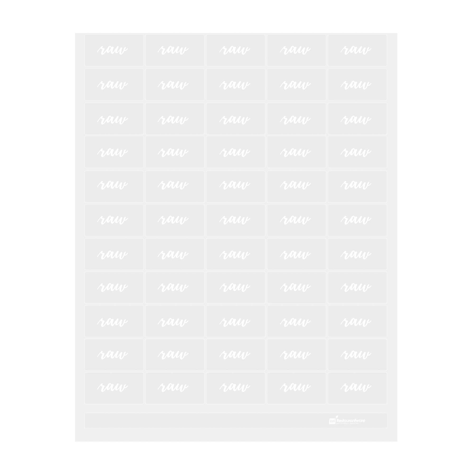 restaurantware Label Tek Plastic Raw Label - Clear with White Font Water-Resistant - 2" x 1" - 100 count box