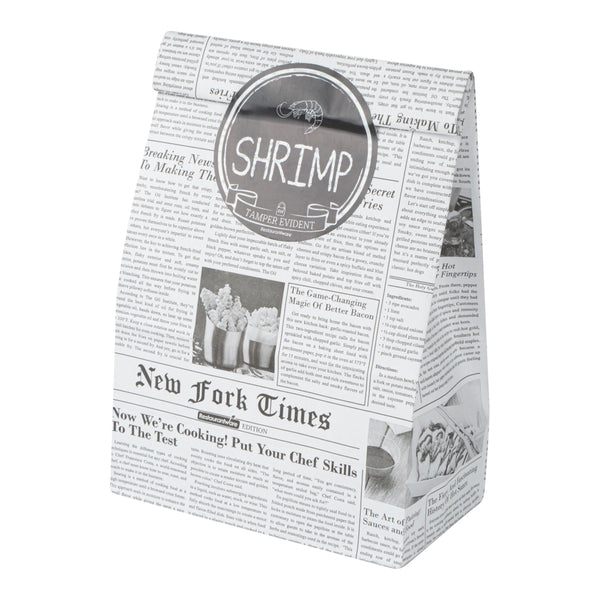 Restaurantware Label Tek Plastic Shrimp Label - Black With White Font Tamper-Evident - 2" X 2" - 500 Count Box