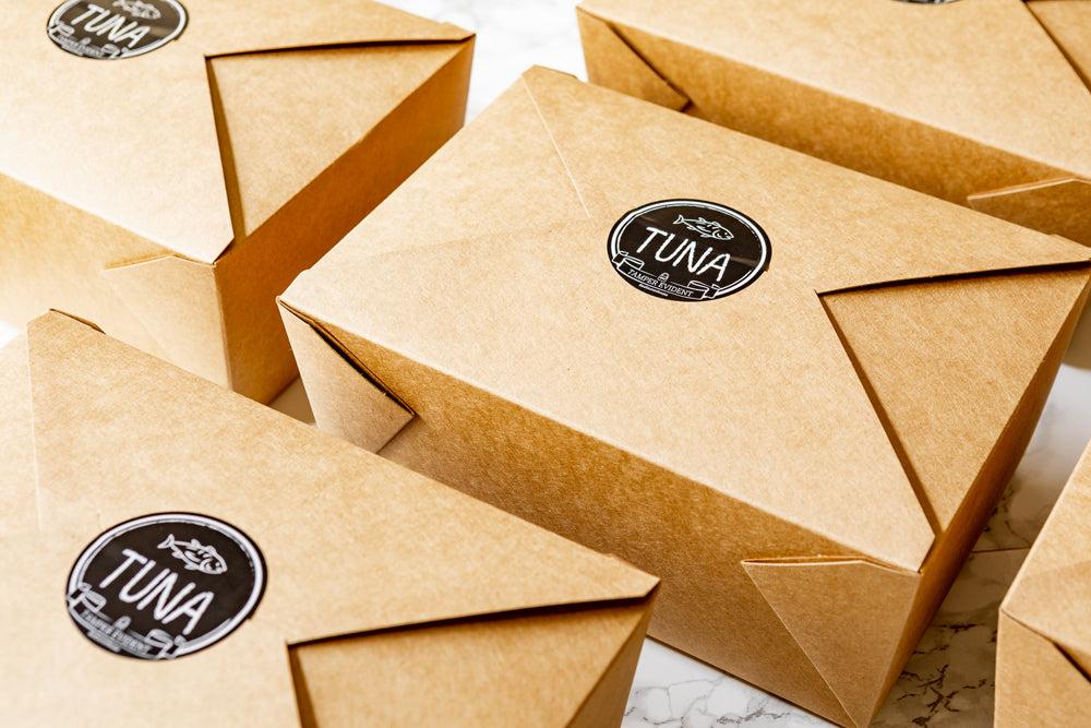 restaurantware Label Tek Plastic Tuna Label - Black with White Font Tamper-Evident - 2" x 2" - 500 count box