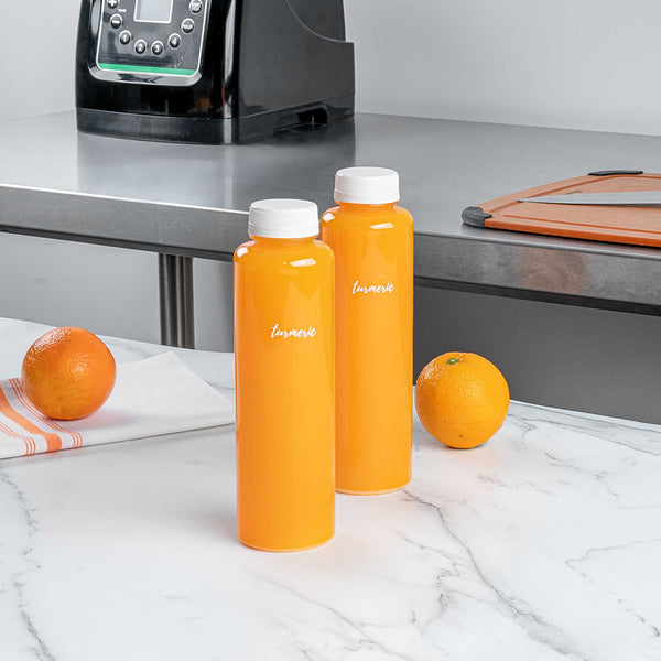 Restaurantware Label Tek Plastic Turmeric Label - Clear With White Font Water-Resistant - 2" X 1" - 100 Count Box