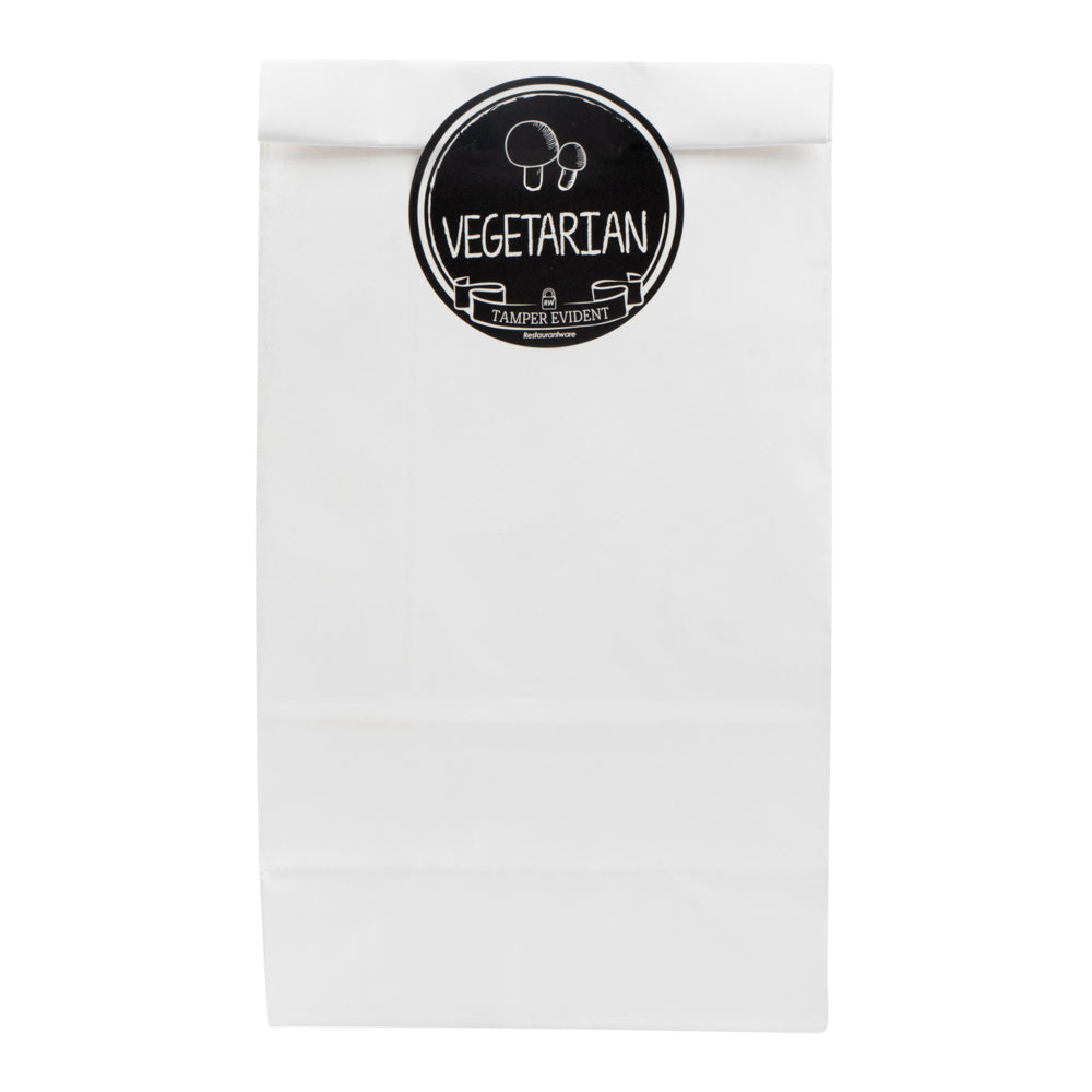 restaurantware Label Tek Plastic Vegetarian Label - Black with White Font Tamper-Evident - 2" x 2" - 500 count box