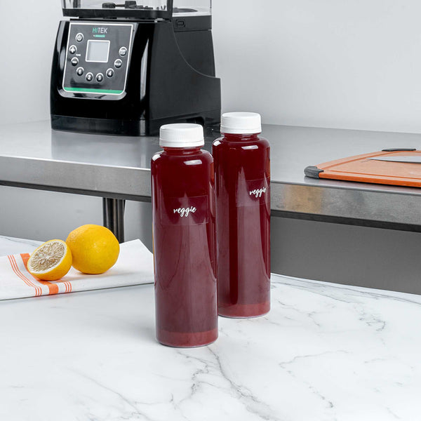 Restaurantware Label Tek Plastic Veggie Label - Clear With White Font Water-Resistant - 2" X 1" - 100 Count Box