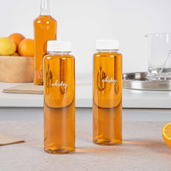 Restaurantware Label Tek Plastic Whiskey Label - Clear With White Font Water-Resistant - 2" X 1" - 100 Count Box