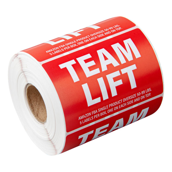 Restaurantware Label Tek Red Paper Team Lift Label - 3" X 2" - 500 Count Roll