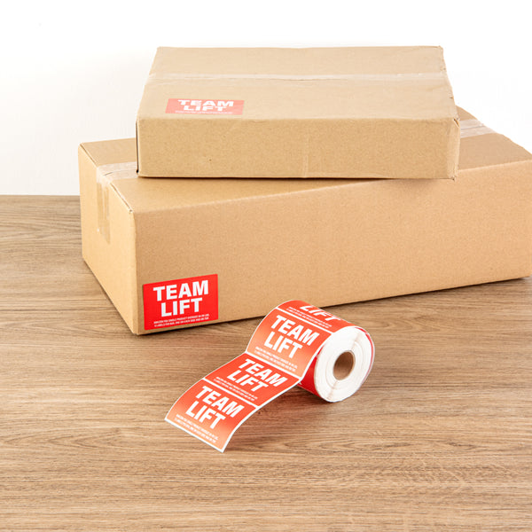 Restaurantware Label Tek Red Paper Team Lift Label - 3" X 2" - 500 Count Roll