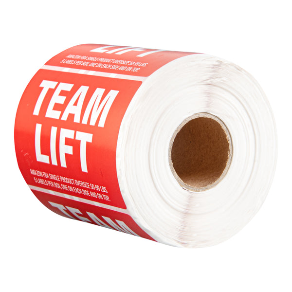 Restaurantware Label Tek Red Paper Team Lift Label - 3" X 2" - 500 Count Roll