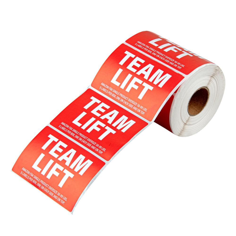 restaurantware Label Tek Red Paper Team Lift Label - 3" x 2" - 500 count roll