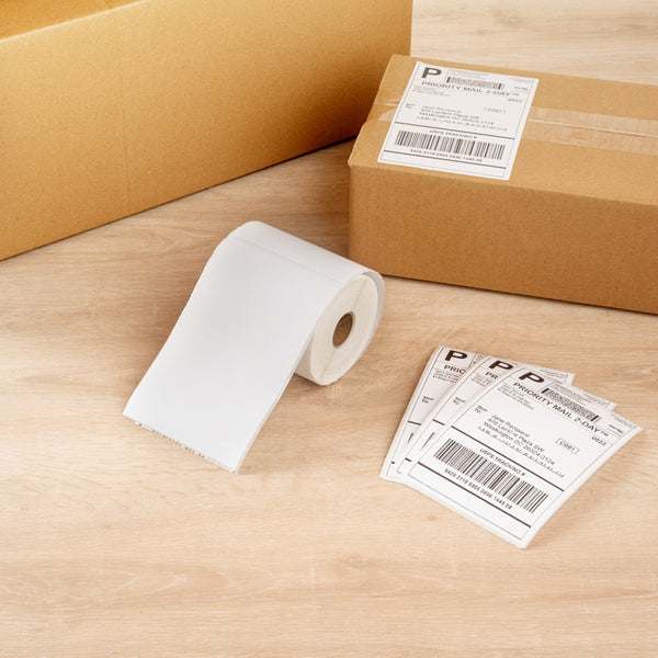 Restaurantware Label Tek White Paper Direct Thermal Label - 6" X 4" - 250 Labels X 10 Rolls