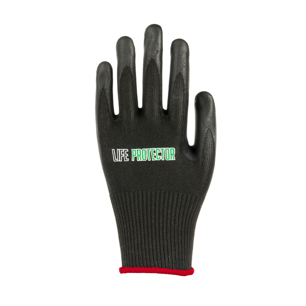 Restaurantware Life Protector Black HPPE Nylon / Spandex Small Work Gloves - With Ultra-Thin Foam Nitrile Palm Coating Cut-Resistant - Pair - 10 Count Box