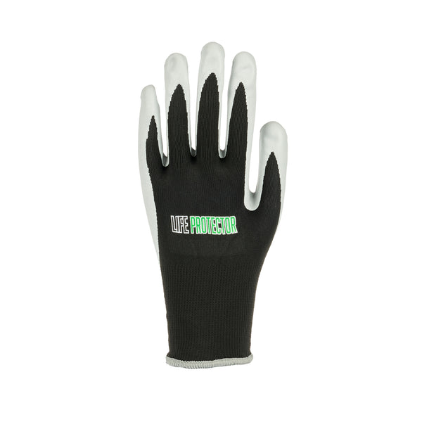 Restaurantware Life Protector Black Nylon Extra Large Work Gloves - With Foam Nitrile Palm Coating - Pair - 10 Count Box