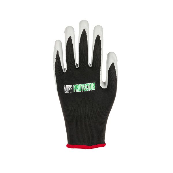 Restaurantware Life Protector Black Nylon Small Work Gloves - With Foam Nitrile Palm Coating - Pair - 10 Count Box
