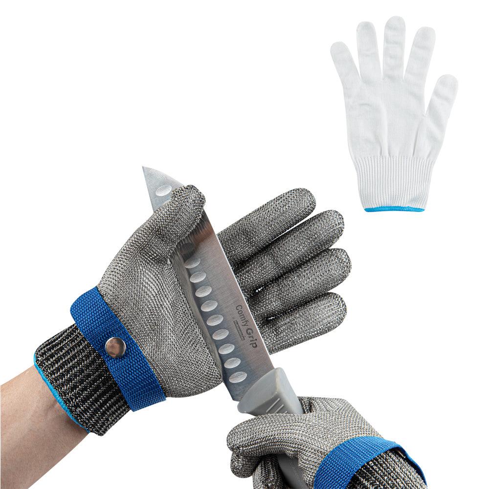 restaurantware Life Protector Fiber / Stainless Steel Mesh Extra Large Cut-Resistant Glove - Level 9 Food Safe - 10" x 4 1/4" - 1 count box