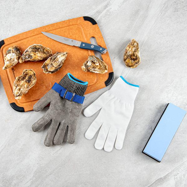 Restaurantware Life Protector Fiber / Stainless Steel Mesh Large Cut-Resistant Glove - Level 9 Food Safe - 9 3/4" X 4 1/4" - 1 Count Box