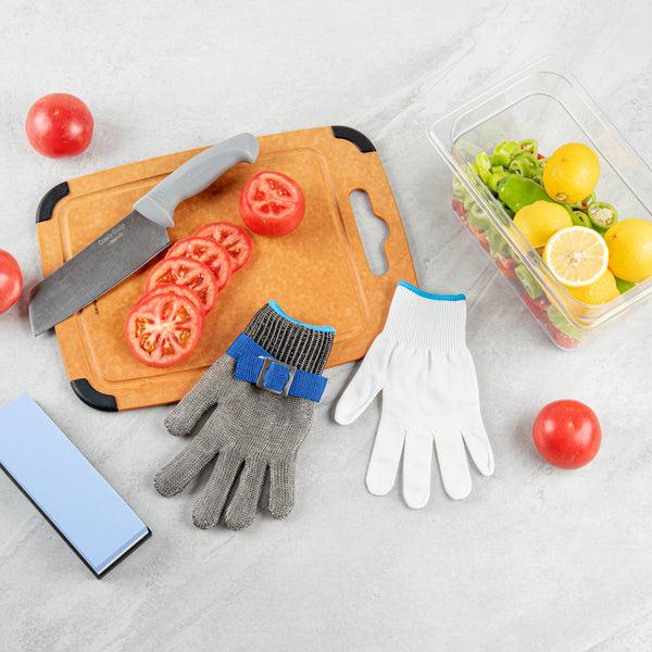 Restaurantware Life Protector Fiber / Stainless Steel Mesh Medium Cut-Resistant Glove - Level 9 Food Safe - 9 1/4" X 4" - 1 Count Box
