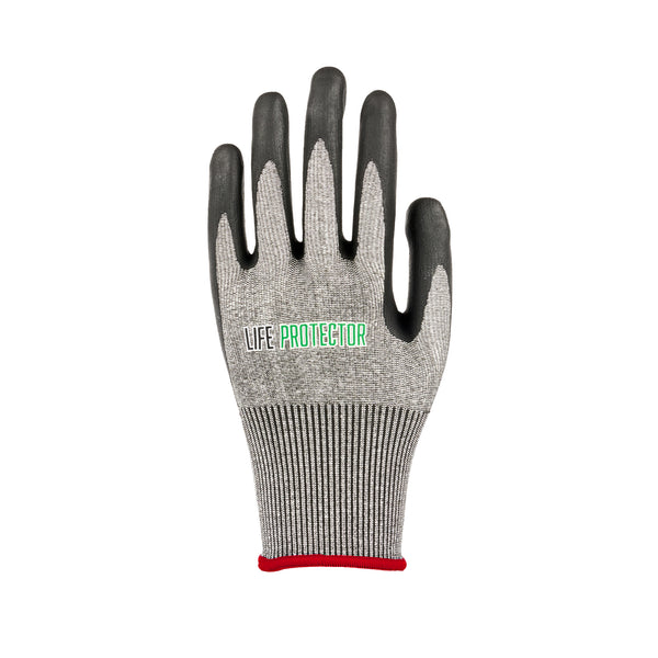Restaurantware Life Protector Gray HPPE Polyester / Spandex Small Work Gloves - Ultra-Thin Foam Nitrile Palm Coating Cut-Resistant - Pair - 10 Count Box