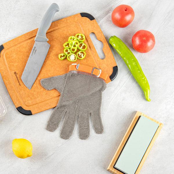 Restaurantware Life Protector Stainless Steel Mesh Extra Large Cut-Resistant Glove - Level 9 Food Safe - 10 1/4" X 5 1/4" - 1 Count Box