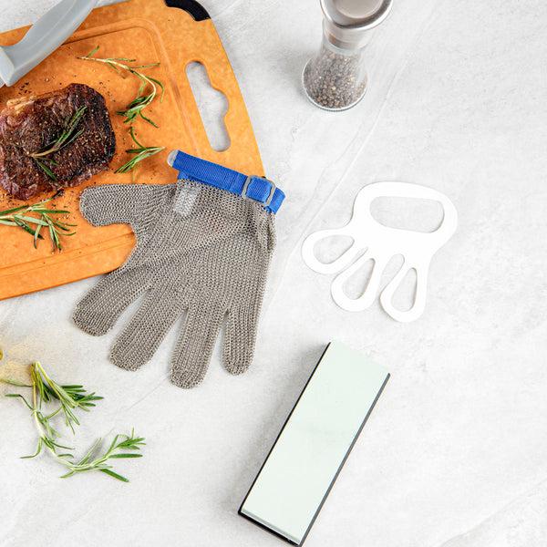 Restaurantware Life Protector Stainless Steel Mesh Large Cut-Resistant Glove - Level 9 Food Safe - 10" X 5" - 1 Count Box