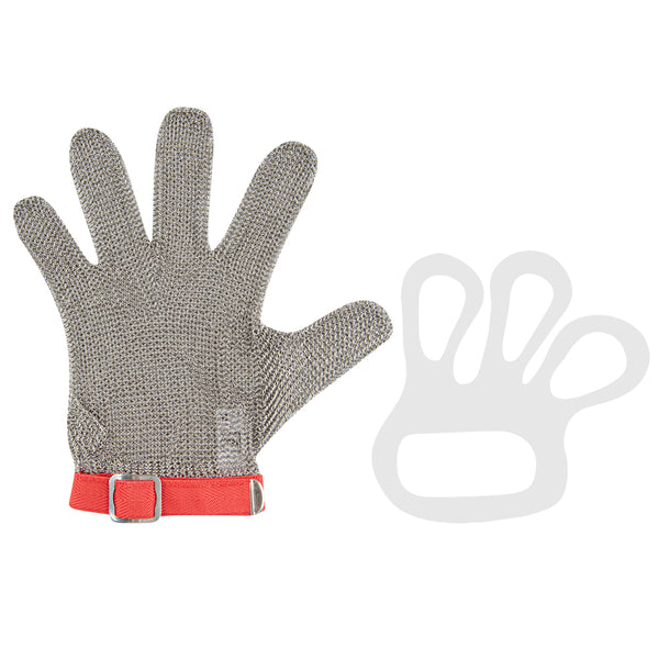 Restaurantware Life Protector Stainless Steel Mesh Medium Cut-Resistant Glove - Level 9 Food Safe - 9 3/4" X 4 3/4" - 1 Count Box