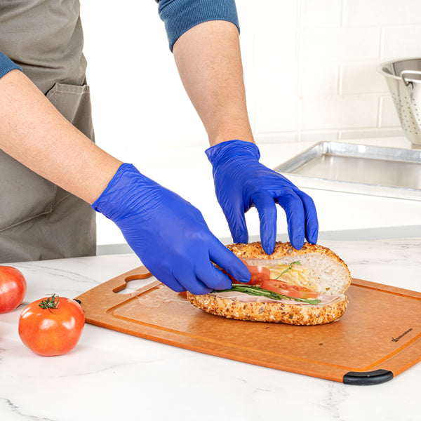 Restaurantware Low Derma Blue Extra Large Nitrile Gloves - Hypoallergenic Non-Sterile Powder-Free - 1000 Count Box